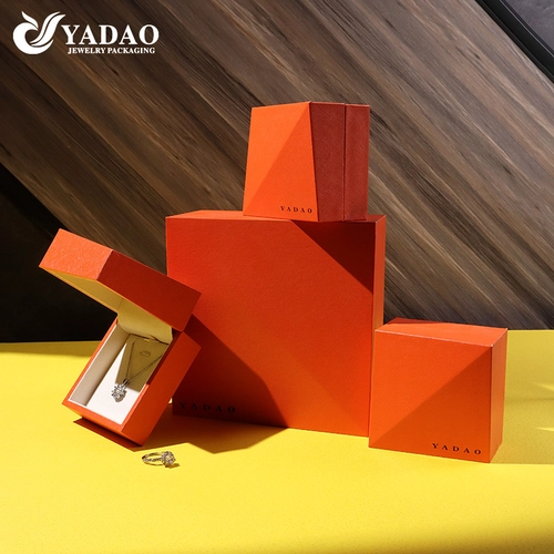 unique shape jewelry box plastic pendant packaging box orange color pendant box