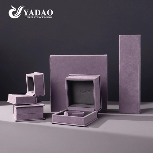 China Lavender Cloud Suede Jewelry Box for Your Jewelry Brand manufacturer
