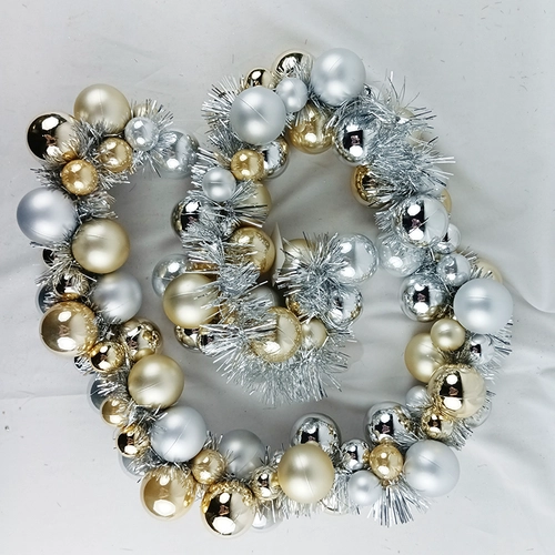 Senmasine – guirlande de boules de 6 pieds avec guirlandes, ornements de boules dorées et argentées, décoration suspendue pour l'intérieur et l'extérieur de la maison
