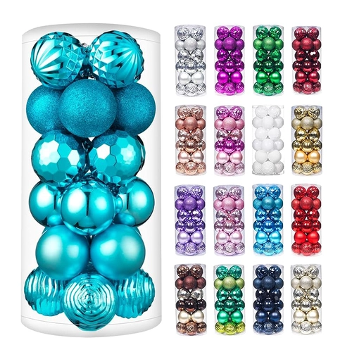 60 mm See Blue Christmas Ball für Weihnachtsbaumkugeln Shatter -Proof Christmas Ornamente Set Dekorationen 24ct 2.36 '' ''