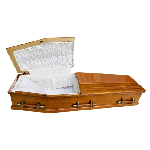 China Factory High Quality Paulownia Wood Coffin Funeral Supplies New Design Cheap Wooden Coffin European Style Coffin Funeral Casket manufacturer