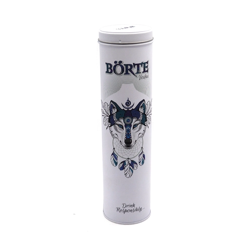 Boîte à vin cylindrique personnalisée, boîte ronde en métal