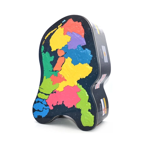 Bespoke Big Irregular Map Shape Gift Tin Package Canister
