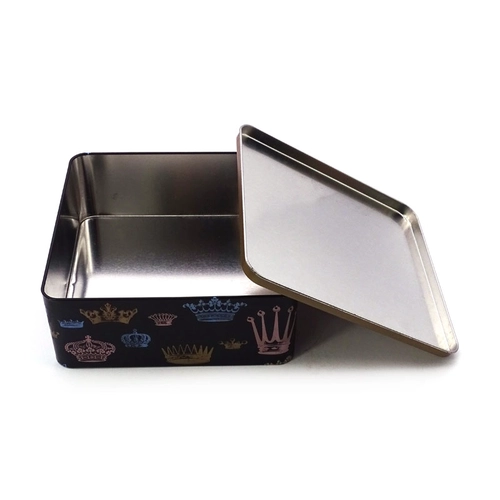 China Factory Customized Food Grade Square Cookie Tin Box
