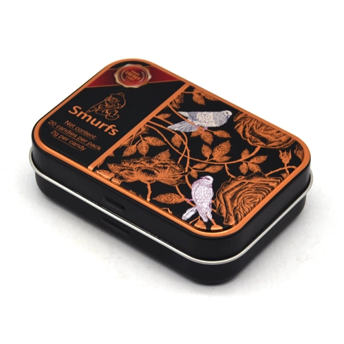 Metal Tin Box with Hinge Lid or Cosmetic Candy Lip Balm Gummy Perfume Cologne Jewerly Tea Cookie Cake Storage 98x68x32MM