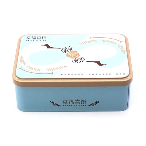 Boîte à étain métallique de qualité rosée rectangulaire respectueuse de l'environnement pour chocolat