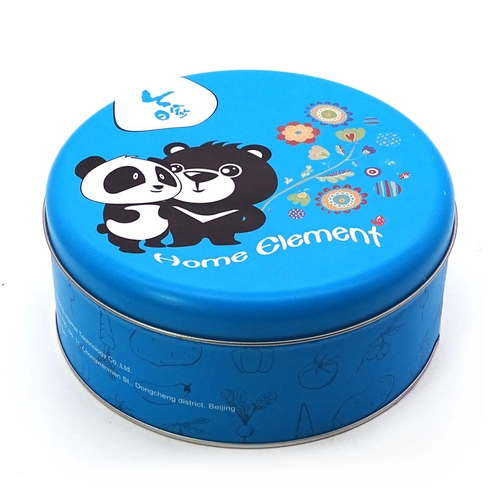 Cookie -uri rotunde cu cutie de staniu rotund cu cutie de metal cu tablă de cositor de mâncare pentru biscuiți