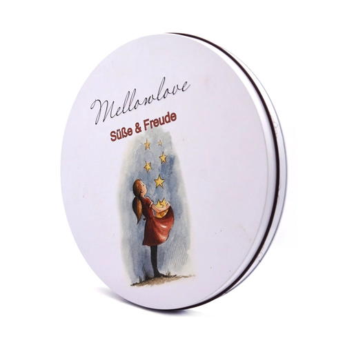 Boîte en étain de chocolat assorti de rond sur mesure