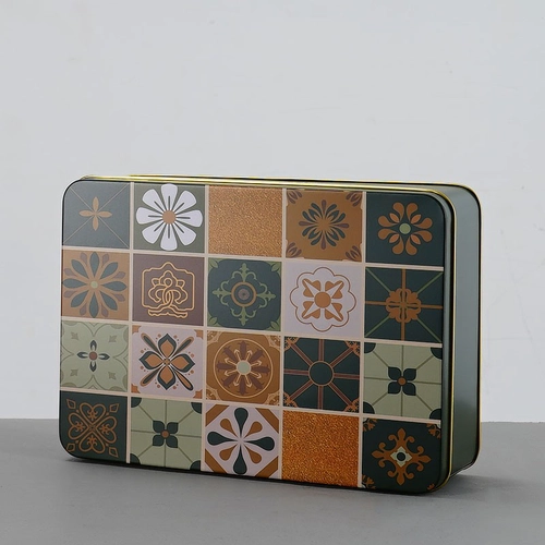 Conteneur d'emballage de boîte en fer blanc rectangulaire personnalisé