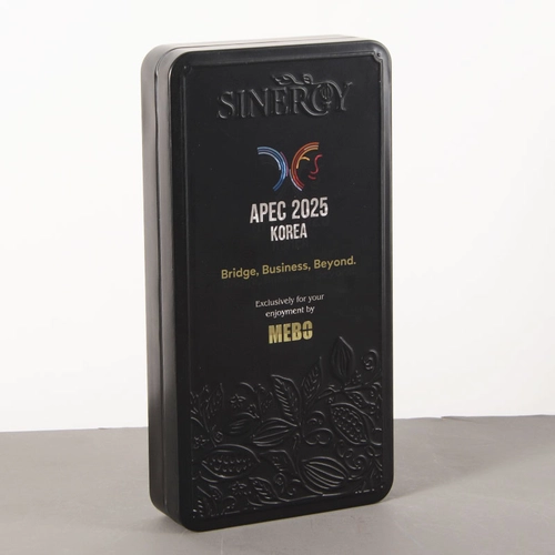 Custom rectangular hinged tin box packaging