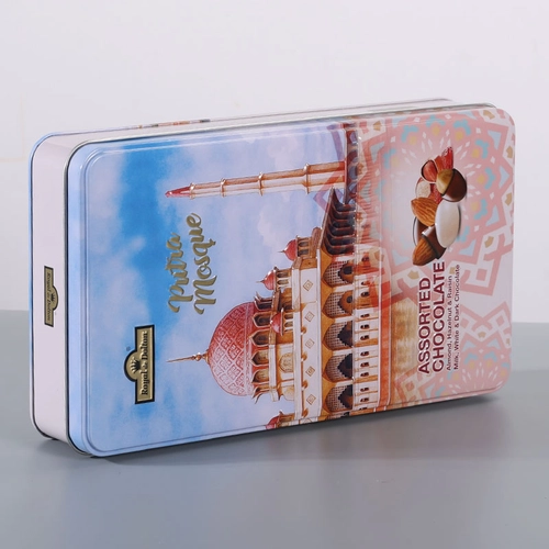 Emballage de boîte en métal rectangulaire imprimé sur mesure