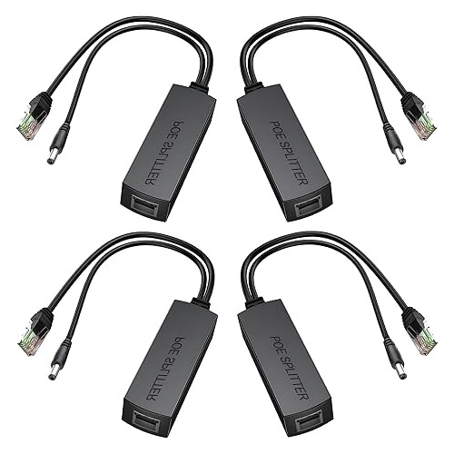 Poe Splitter 12V 1.2a | Active POE a 2.1 mm DC Adaptador para cámaras IP no POE (13.5W)