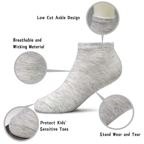 White Cotton Children's Student Short Socks for Boys Girls Thin Solid Color Patchwork Sports Design Spring Summer Wholesale