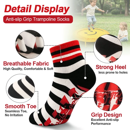 Iyaye-Yaro na Musamman Safa na Riko na Trampoline, Silicone Anti-Slip Socks don Filin Wasa, Yoga & Wasannin Cikin Gida