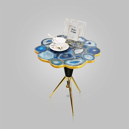 Chine Table d'appoint d'agate d'agate de luxe en pierre précieuse - Forme de la fleur de prune fabricant