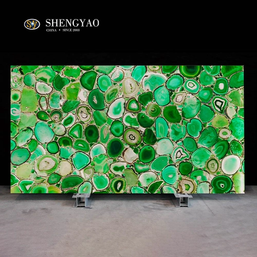 Cina Lastra di pietra preziosa agata verde retroilluminata produttore