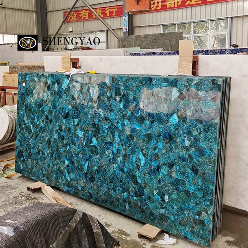Chine Dalle de pierre semi-précieuse apatite fabricant