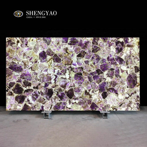Hintergrundbeleuchtete Edelstein-Amethyst-Steinplatte, Hersteller von Halbedelsteinplatten