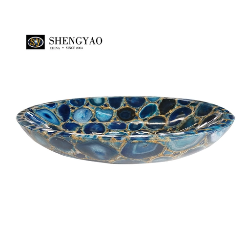 Lavabo en pierre d'agate bleue naturelle