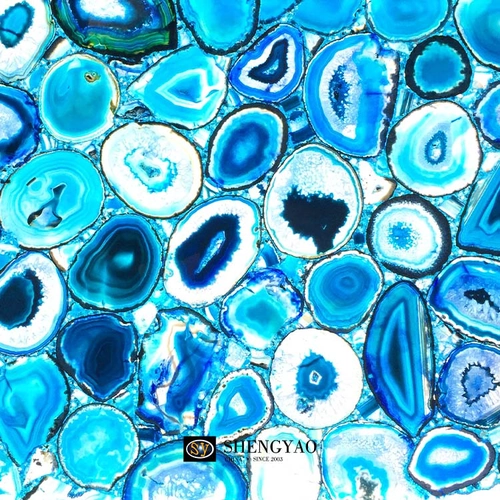 China 1200*1200mm hinterleuchtete blaue Achatstein-Bodenfliese Hersteller