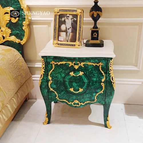 Table de chevet malachite | Meubles de luxe en pierre semi-précieuse