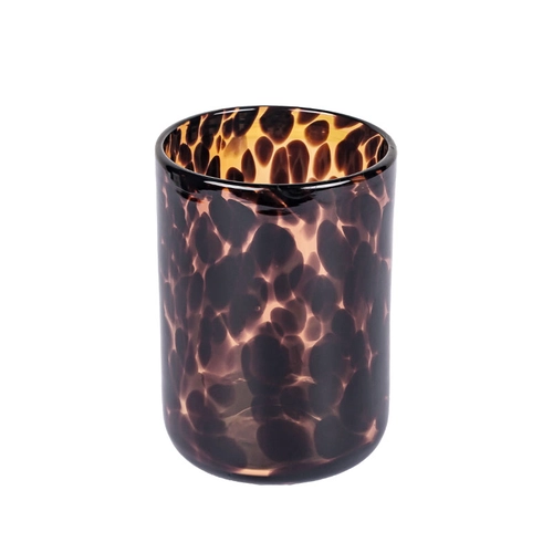 الصين Handmade Taper Glass Candle Jar Brown Black Animal Print For Home Deocr - COPY - 2v8ibg الصانع