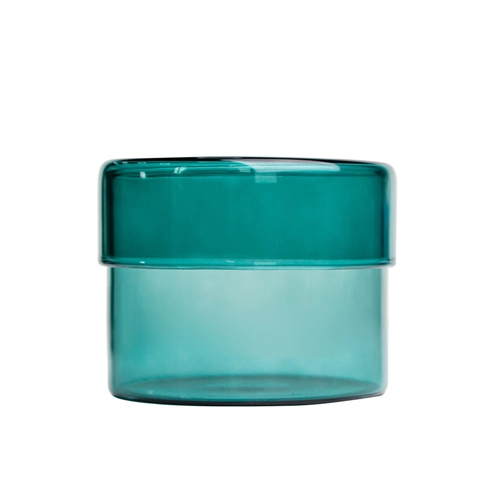 China Teal Borosilicate Glass with Glass Lid For Candles manufacturer