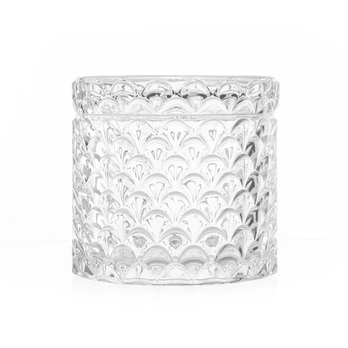 China 14oz Pinecone Luxury Glass Jar with Lid for Pine Scented Candles manufacturer