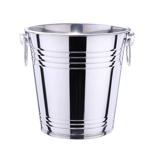 China Mirror Polished Stainless Steel Ice Bucket with Ring Handles manufacturer