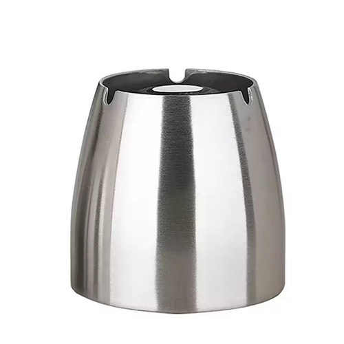 China Brushed Stainless Steel Windproof Tabletop Ashtray manufacturer