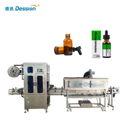 China Aplicador automático de faixa retrátil de gargalo de garrafa, máquina de rotulagem de manga para óleo essencial fabricante