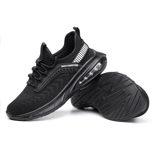 porcelana 758 Zapatillas deportivas de seguridad deportivas a prueba de pinchazos con punta de acero y absorción de impactos negras fabricante