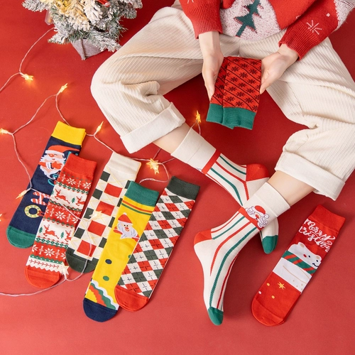 Leverancier van modekatoenen sokken | Kerstsokken voor dames en heren