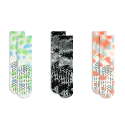 女士防滑普拉提瑜伽袜（带握把） - 适合巴雷、芭蕾舞和锻炼的时尚圆领袜