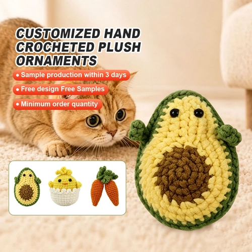 Juguetes de animales de dibujos animados tejidos lindos y de alta calidad personalizados. Juguetes de peluche para gatos tejidos a mano, juguetes para mascotas personalizados disponibles para la venta.
