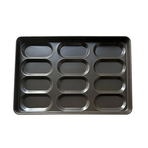 China Aluminized Steel 12-mold Hot Dog Bun Pan manufacturer