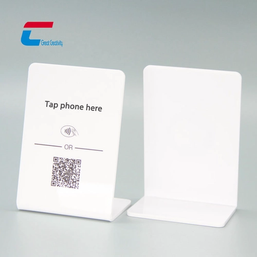 Espositore NFC all'ingrosso personalizzato con stampa di codici QR, supporto per menu piegato