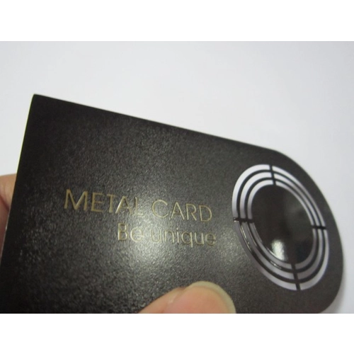 Χαραγμένο Black Metal Κάρτα Ματ Frosted Black Metal Business Card