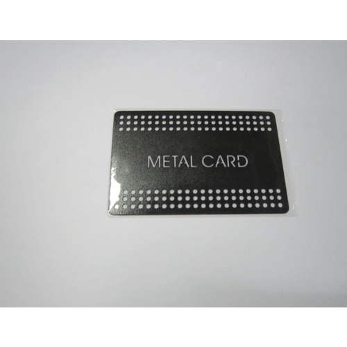 Laser black engraved metal card