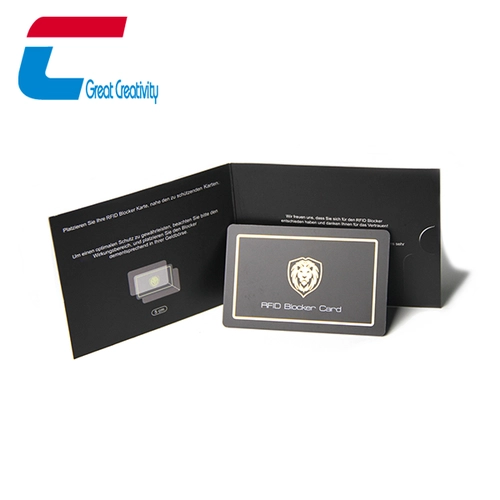 Cartão bloqueador RFID com pacote de placa de papel personalizado