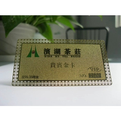 elegant gold metal VIP card of signature panel
