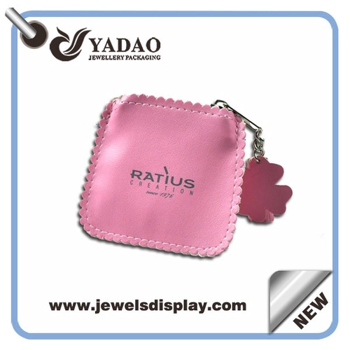 2015 New design jewelry leather pouch with Zipper for jewelry packaging,Small jewelry pouch wholesale price