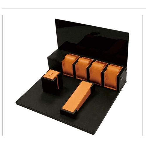 2016 watch display stand with custom logo dispaly counter wooden display stand wooden bangle dispaly case jewelry display set with clear window