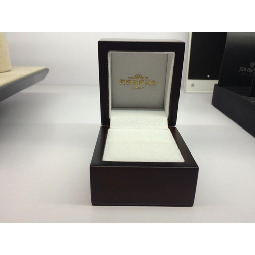 Antique classic wooden ring box with silver and glod printing logo made of high quality wood as beautiful as collections