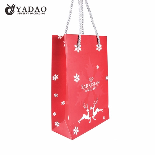 Sac en papier d'impression CMJN Sac à provisions de Noël Sac d'emballage de cadeau de Noël