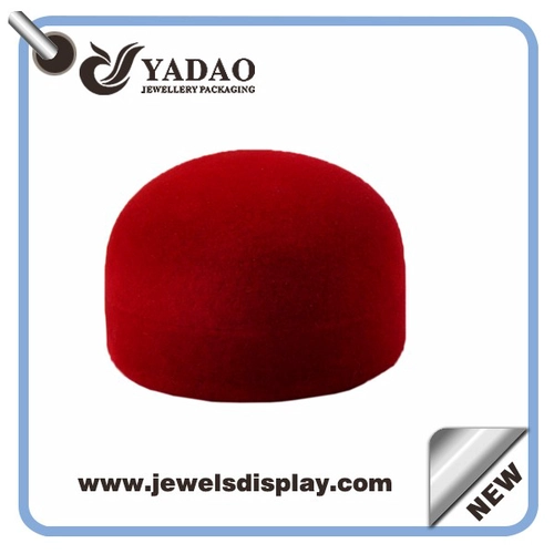 China Classic round shape custom size simple flocking ring box manufacturer