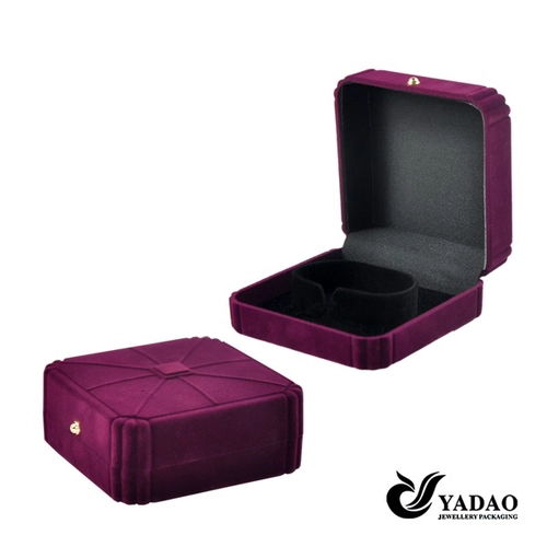 Di lusso su ordinazione viola Velvet gioielli Jewelry disegno della scatola di imballaggio Packaging
