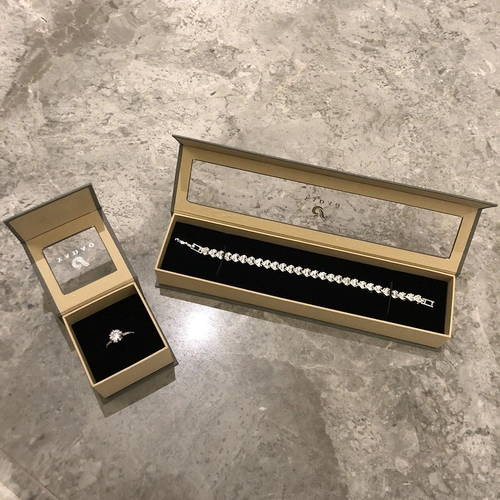 Custom magnet filp natural color combination transparent lid paper ring bracelet box
