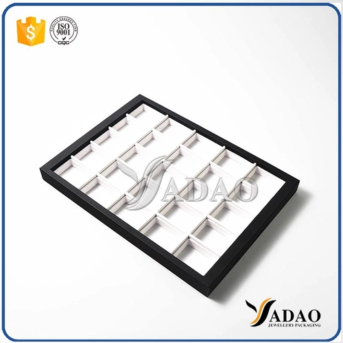 Different optional simple color size customize display tray with square space mdf leather making for jewelery