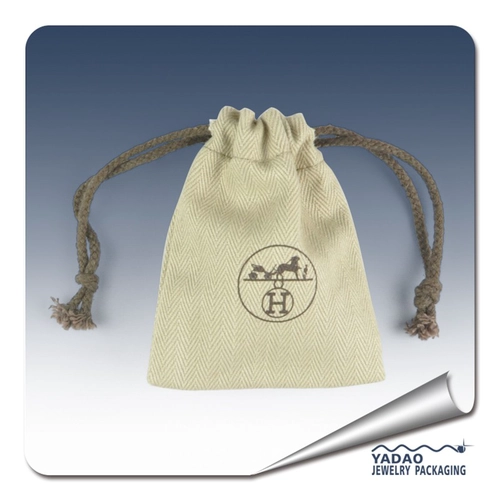 Fashion jewelry linen pouch for ring earring necklace from China